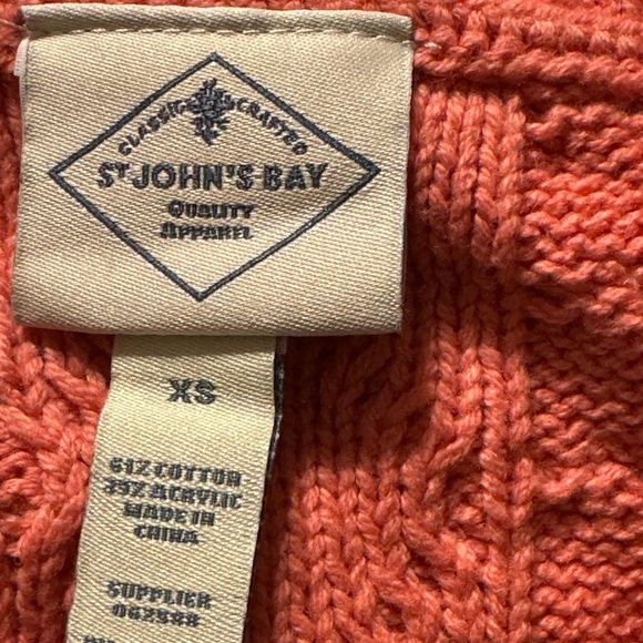 St Johns Bay Cotton Cable Knit Sweater XS - Picture 6 of 8